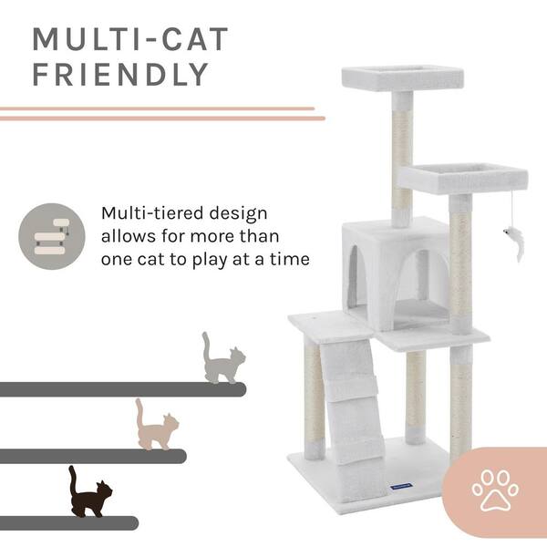 white cat tree