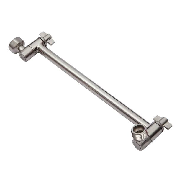 Brushed Nickel Adjustable Shower Head Extension Arm Kit Brushed Nickel Adjustable Shower Head Extension Arm Kit