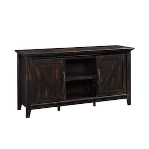 Dakota Pass 66 in. Char Pine Wood TV Stand Fits TVs Up to 70 in. with Storage Doors