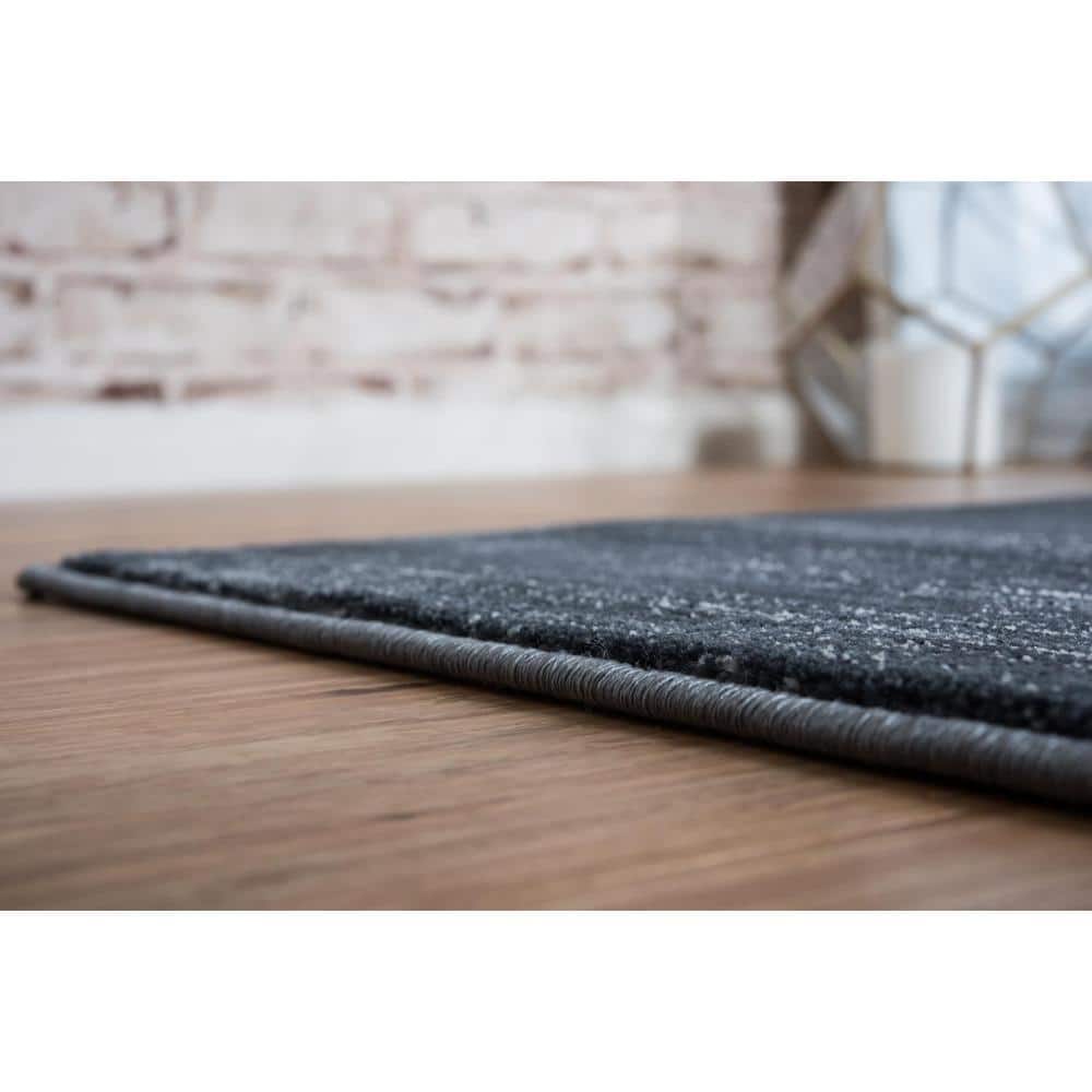 Navy Blue Rectangular Synthetic Easy Care Area Rug 9' x 12'