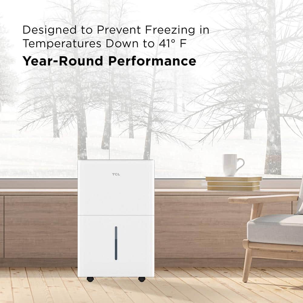 TCL 50 Pint White Smart Dehumidifier with Alexa and Google Assistant