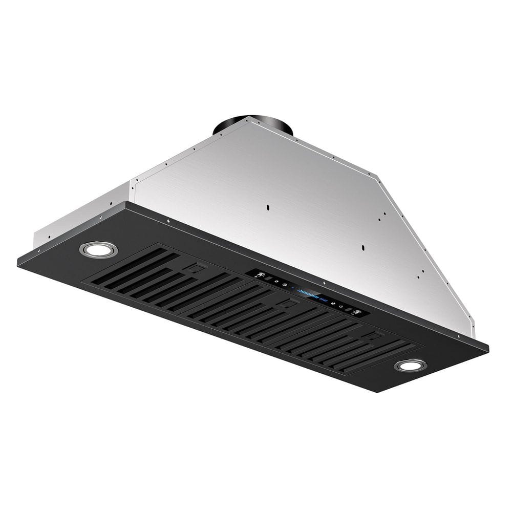 36 in. 900 CFM Convertible Insert Range Hood in Black Stainless Steel with Gesture Control and Long Term Warranty