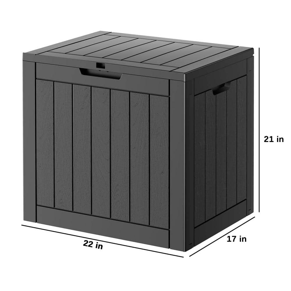 31 Gallon Black Resin Lockable Outdoor Deck Box