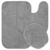 Garland Rug Traditional Platinum Gray 21 in. x 34 in. Washable Bathroom 3 Piece Rug Set DEC-3PC-07