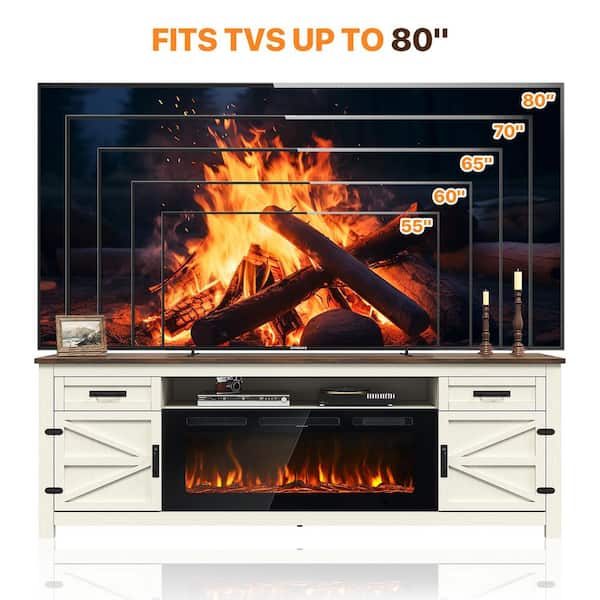 Sizzim 70 in. Freestanding Engineered Wood Electric Fireplace TV