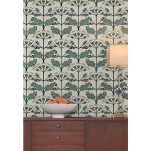 60.75 sq. ft. Tracery Blooms Wallpaper