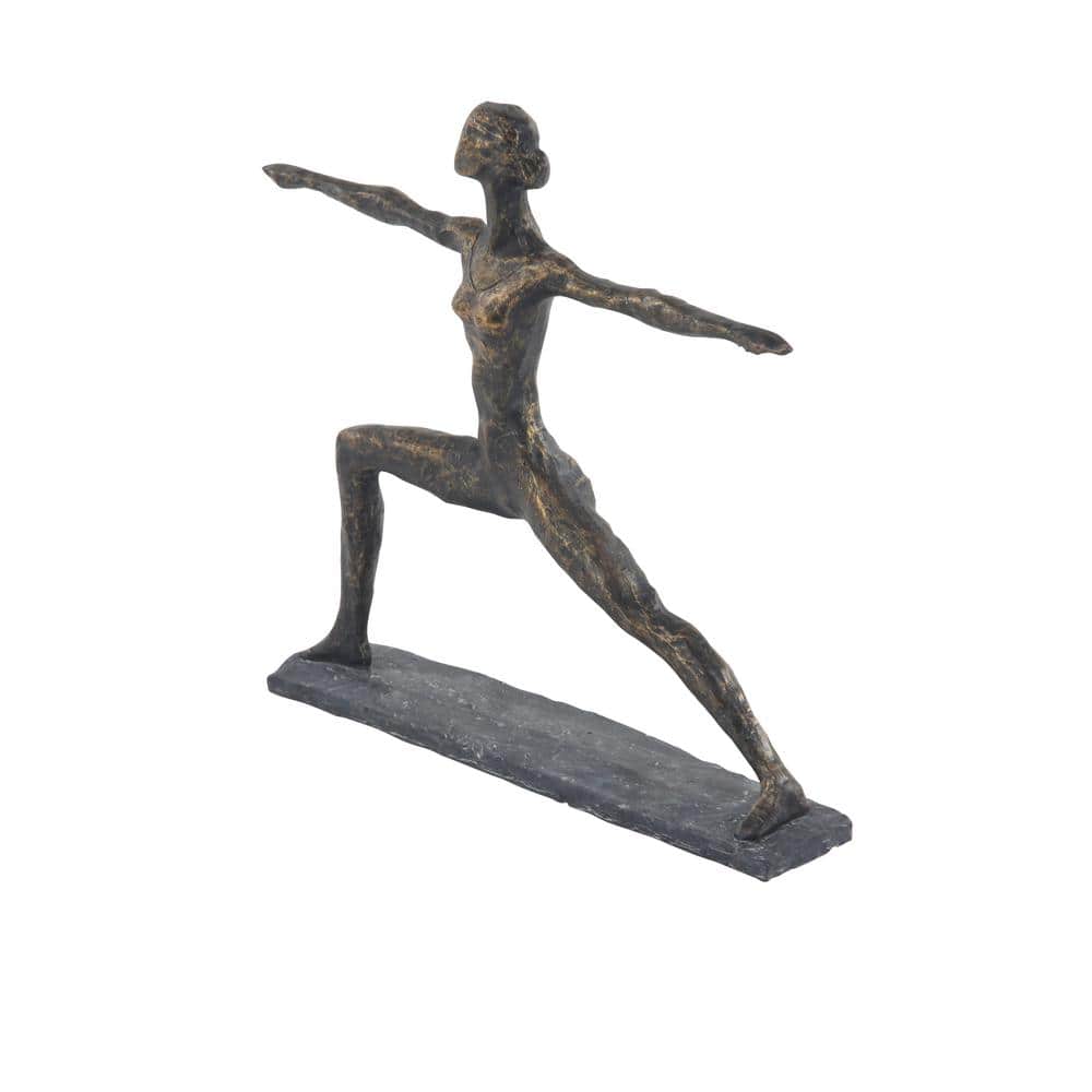Contemporary Brass Yoga Pose Sculpture 14" x 12"