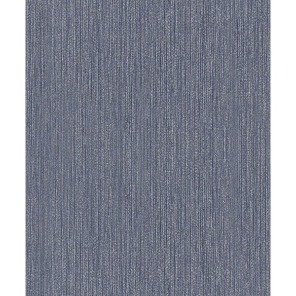 Unbranded Textures Collection Navy Vertical Weave Matte Finish Vinyl on Non-woven Non-pasted Wallpaper Roll