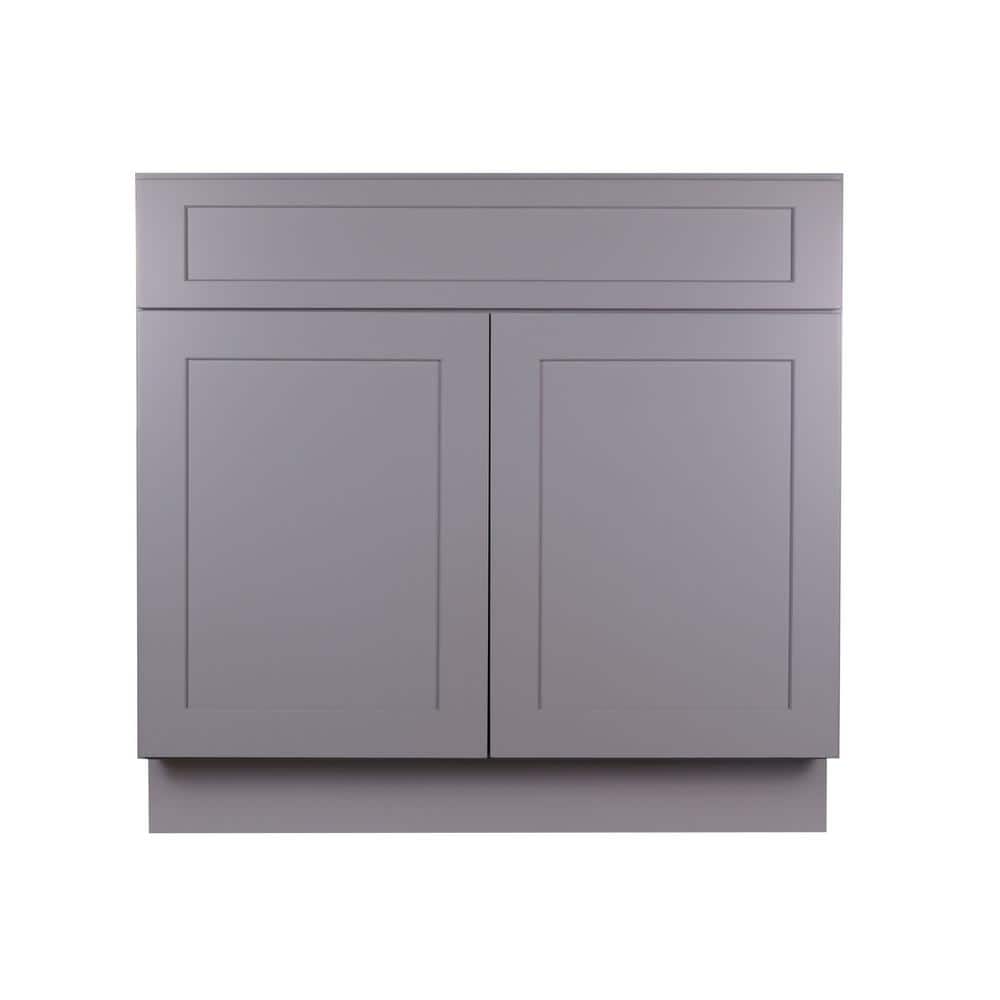 Bremen 30 in. W x 24 in. D x 34.5 in. H Gray Plywood Assembled Sink Base Kitchen Cabinet with Soft Close price history on PriceWatchPro
