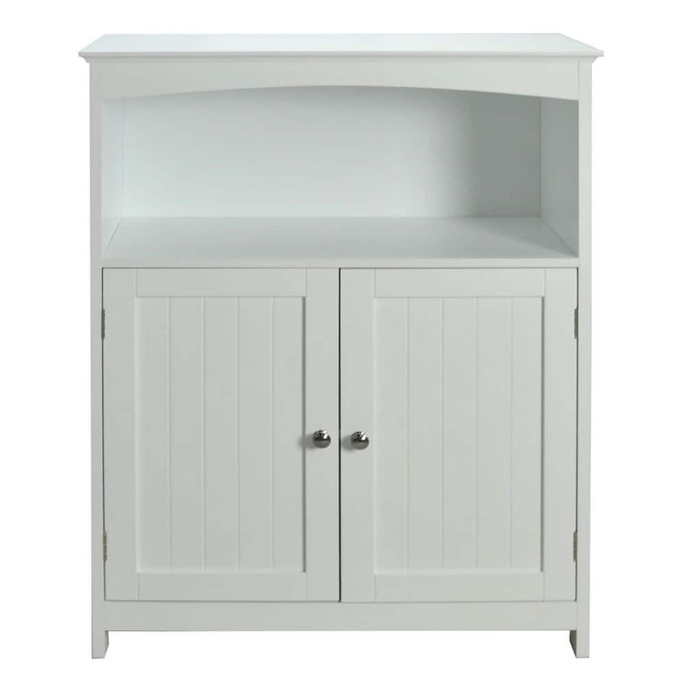 Contemporary Country 25.5 in. W x 11.5 in. D x 33.75 in. H White Free Stand