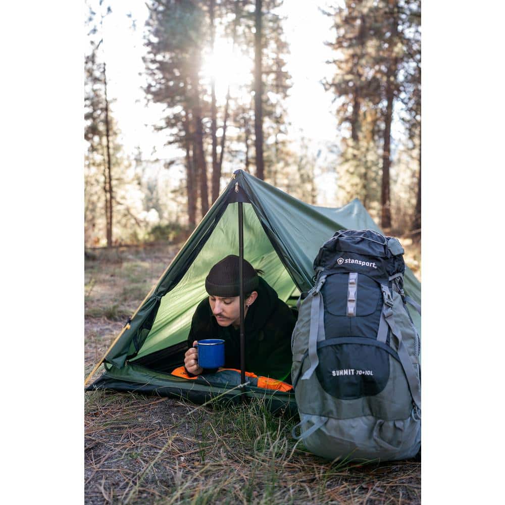 Forest Green 2-Person Three-Season Backpacking Tent with Carry Bag