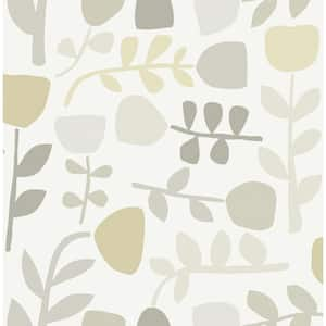 Juni Neutral Abstract Tulips Paper Glossy Non-Pasted Wallpaper Roll