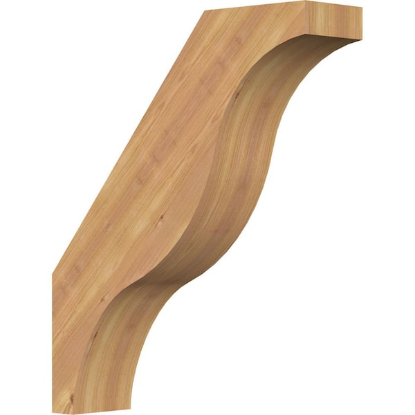 Ekena Millwork 5 1/2"W x 22"D x 26"H Funston Smooth Knee Brace, Western Red Cedar