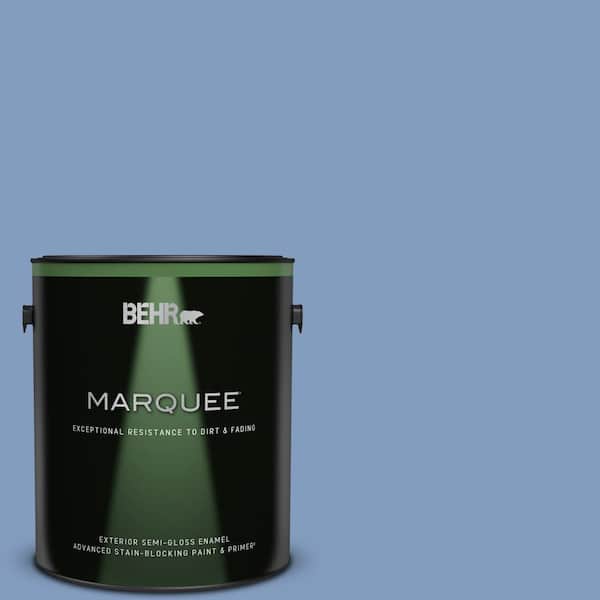 BEHR MARQUEE 1 gal. #M530-4 Washed Denim Semi-Gloss Enamel Exterior Paint & Primer