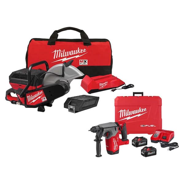 Milwaukee MX FUEL Lithium-Ion Cordless 14 in. Cut Off Saw Kit with M18 FUEL 1 in. Cordless SDS-Plus Rotary Hammer Kit