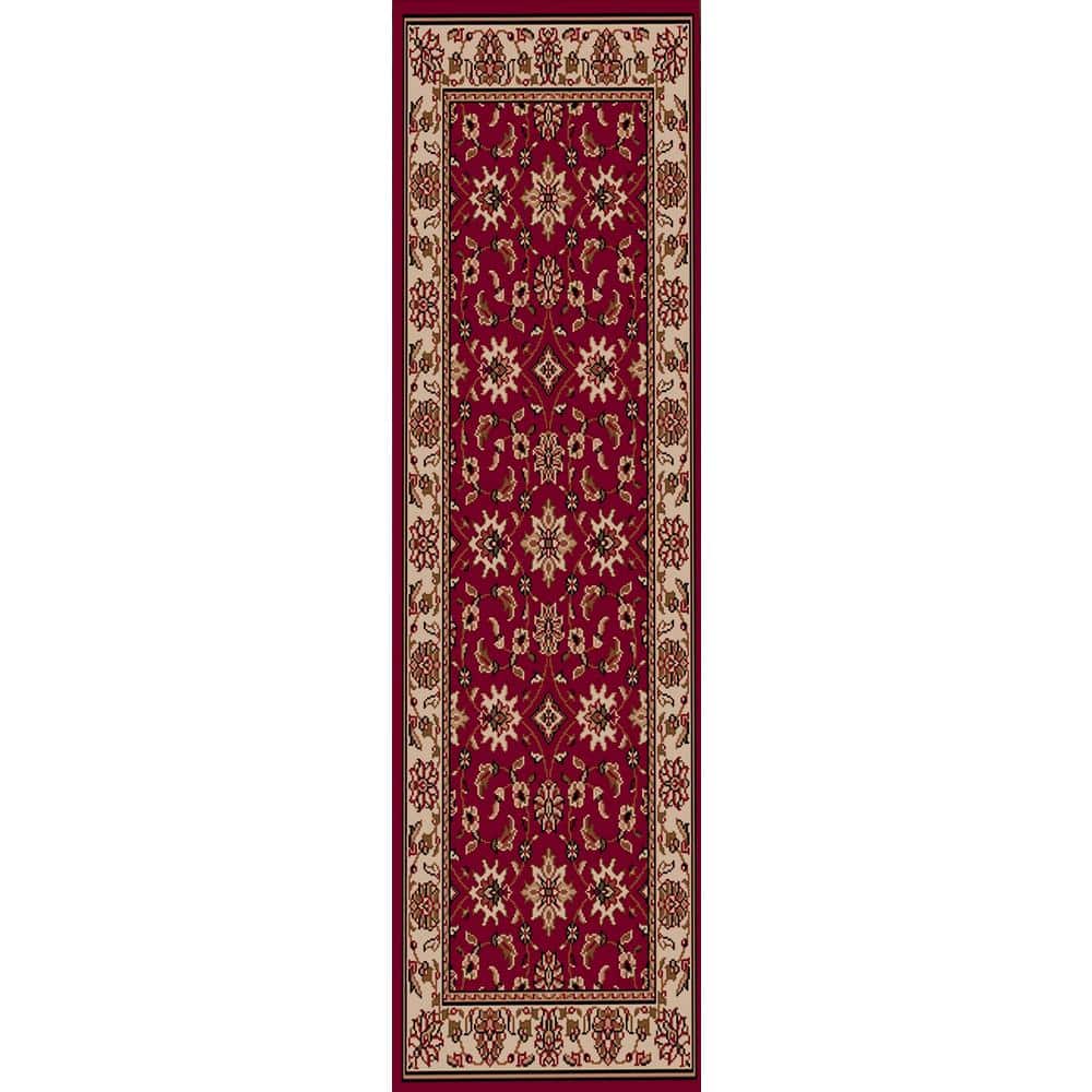 Como Red 2 ft. x 8 ft. Traditional Oriental Floral Area Rug