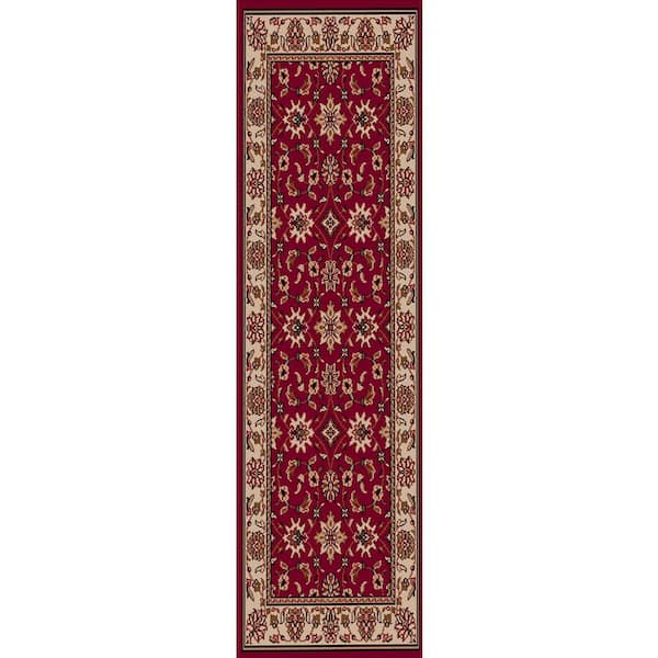Unbranded Como Red 2 ft. x 8 ft. Traditional Oriental Floral Area Rug