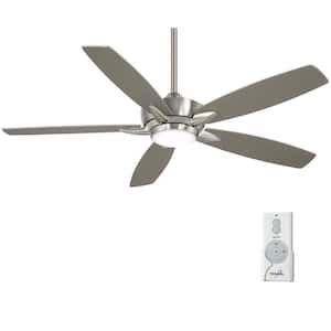 Kelvyn 52 in. Integrated CCT LED Indoor Brushed Nickel Ceiling Fan with Remote