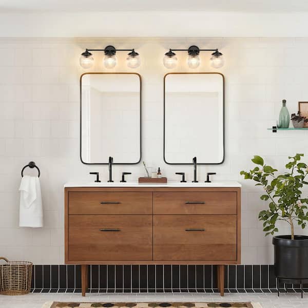 Rennnsan Roxanne 24.4 in. W 3-Light Matte Black Modern