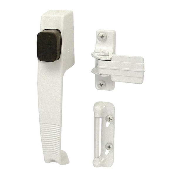 Prime-Line White Push Button Latch with Tie Down