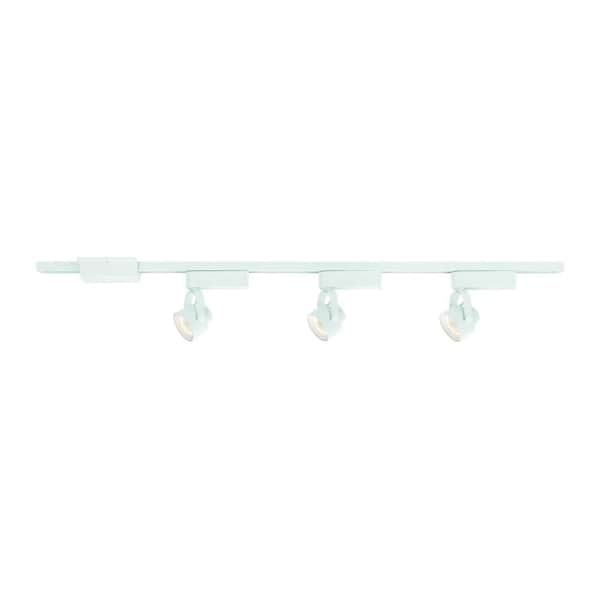 Hampton Bay 44 in. 3-Light White Integrated LED Track Lighting Kit with Gimbal Metal Shade