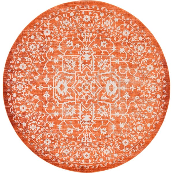 Unique Loom New Classical Olympia Terracotta 6' 0 x 6' 0 Round Rug