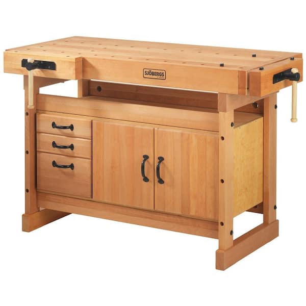 Sjobergs Scandi Plus 4 ft. x 9 in. Workbench with SM03 Storage Cabinet Combo Kit