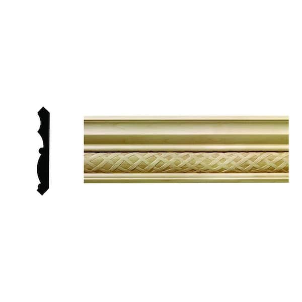 Ornamental Mouldings 1/2 in. x 3-3/4 in. x 144 in. Hardwood White Unfinished Finger-Joint Loose Weave Crown Moulding