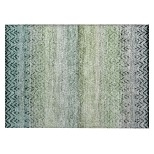 Addison Rugs Chantille Machine Washable Indoor/Outdoor Abstract ACN2042 Teal 1 ft. 8 in. x 2 ft. 6 in. Accent Rug