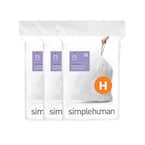 simplehuman CW0286 code H Custom Fit Bin Liner Bulk Pack, Clear Plastic (3  Pack of 20, Total 60 Liners)