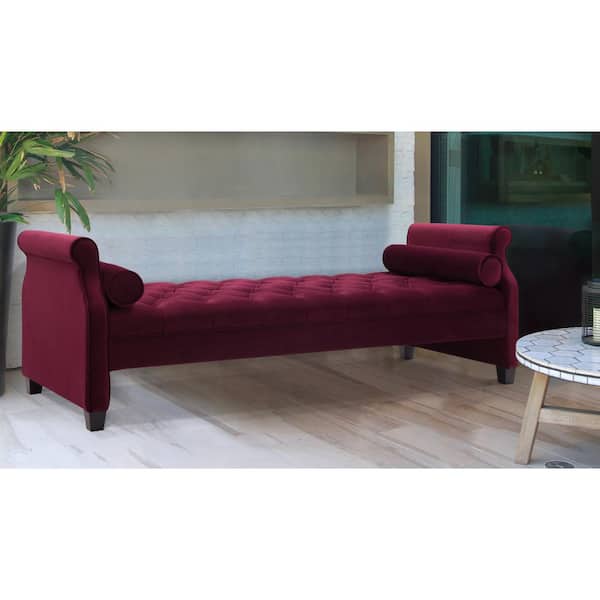 Jennifer Taylor Eliza Upholstered Sofa Bed With 2 Bolster Pillows Burdy 65001 673 The Home Depot Jennifer Taylor Eliza Upholstered Sofa, Jennifer Taylor Eliza Upholstered Sofa Bed