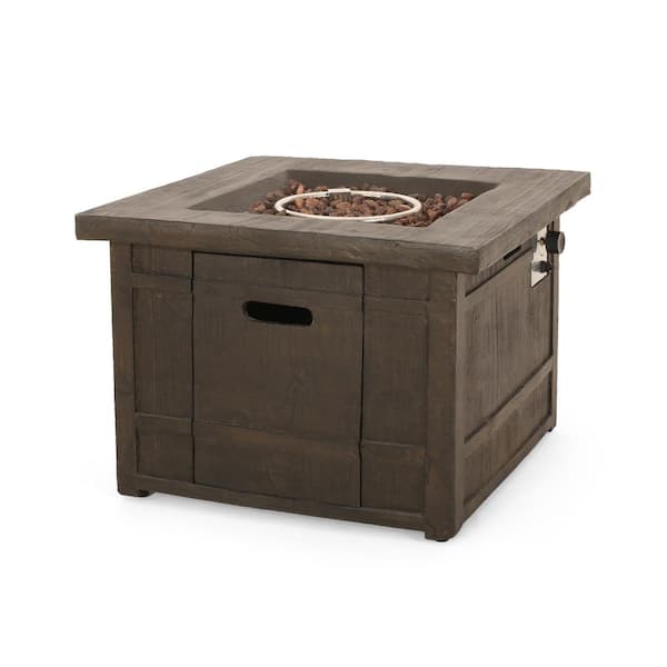 ToolCat 40,000 BTU Outdoor Gas-Burning Fire Pit Table Lightweight Concrete by 32 in. Brown