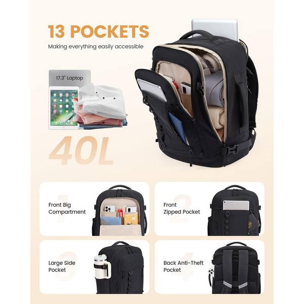 black leather small backpack purse Emma & Chloe Mini Travel Backpack Purse for Women, Travel and Commuting in  Midnight Black