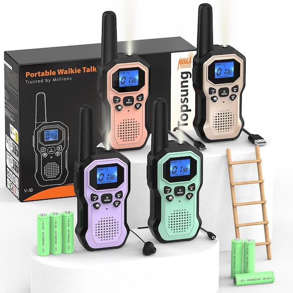 Lukyamzn Reliable 35 Mile Range Rechargeable Waterproof Digital 2-Way Radio with Charger Cable (4-Pack)