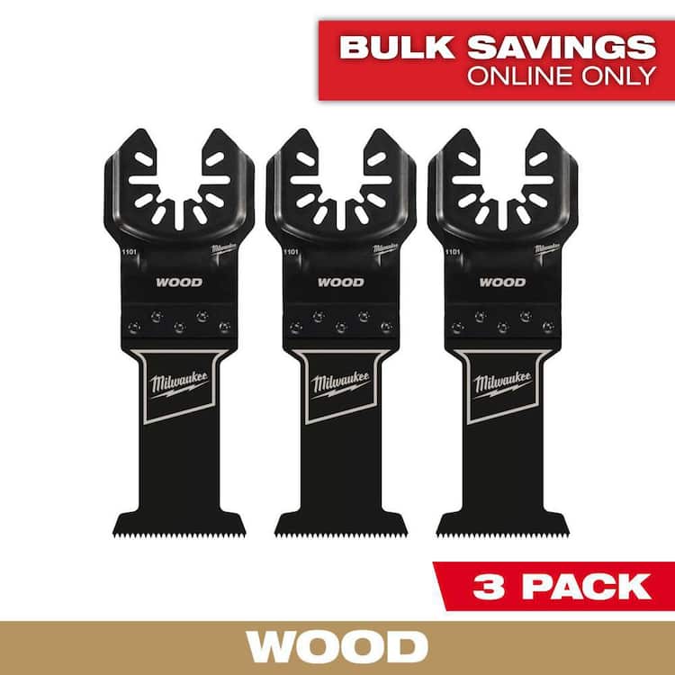 Milwaukee 1-3/8 in. High Carbon Steel Universal Fit Wood Cutting Multi-Tool Oscillating Blade (3-Pack)