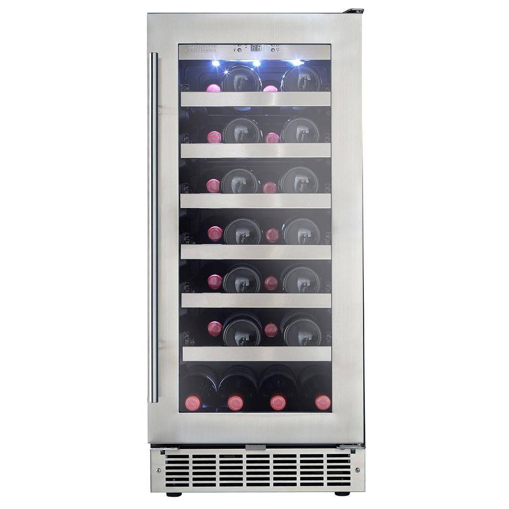 Silhouette Professional 28 Bottle Single Zone Built In Wine Cellar Dwc031d1bsspr The Home Depot