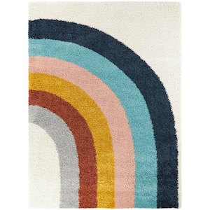 Amelia White 2 ft. 2 in. x 7 ft. Abstract Runner Rug