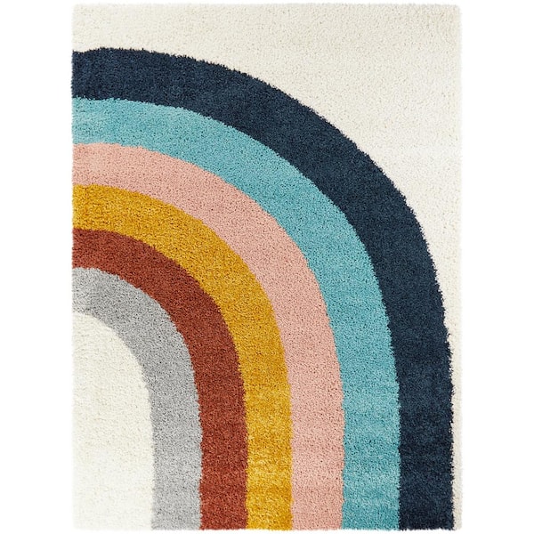 BALTA Amelia White 2 ft. 2 in. x 7 ft. Abstract Runner Rug