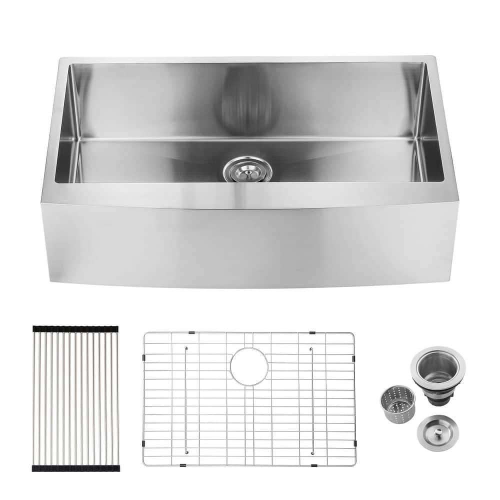 Handmade Farmhouse Apron-Front Stainless Steel 30 in. Single Bowl Kitchen S