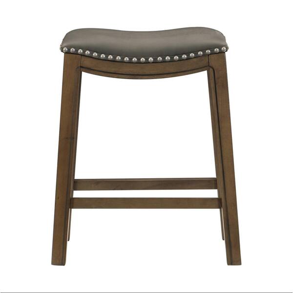 Homelegance 24 Counter Height Wooden, Saddle Seat Bar Stools Height
