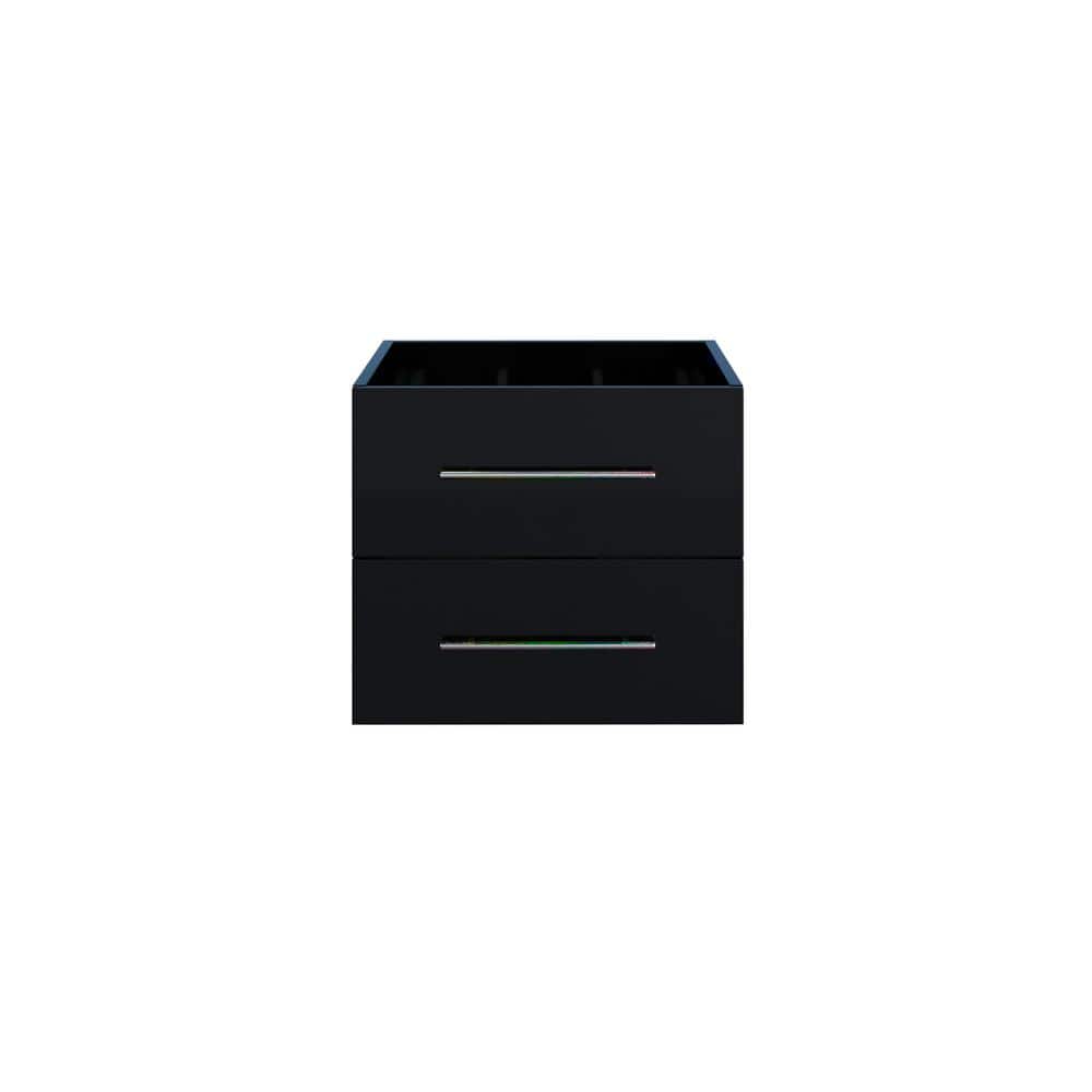 Napa 24 in. W x 20 in. D x 21 in. H Single Sink Bath Vanity Cabinet without Top in Glossy Black, Wall Mounted price history on PriceWatchPro