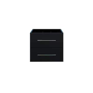 Napa 24 in. W x 20 in. D x 21 in. H Single Sink Bath Vanity Cabinet without Top in Glossy Black, Wall Mounted