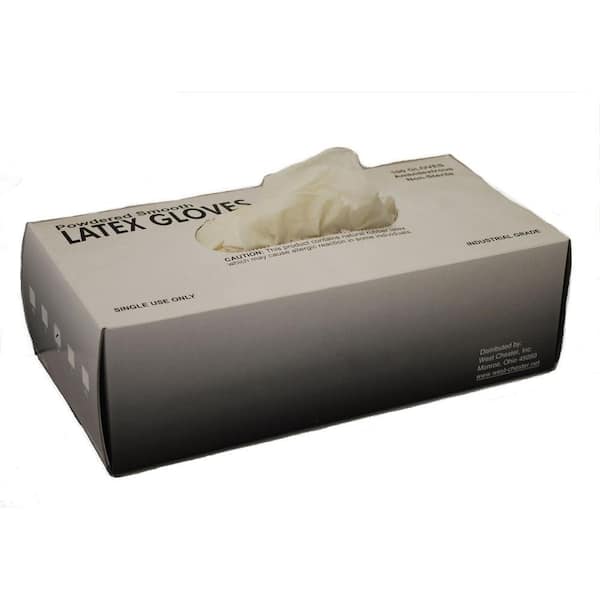 West Chester Industrial Grade Powdered Latex Disposable Gloves, Small - 100 Ct. Box, sold by the case