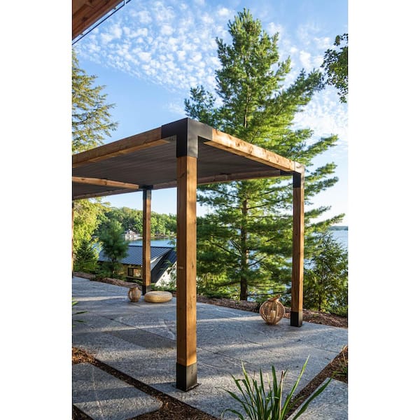 Manga Bestaan Slechthorend TOJA GRID Double Pergola Kit with 2x4 KNECT Rafter Brackets, for 4x4 Wood  DPX4424MB1 - The Home Depot