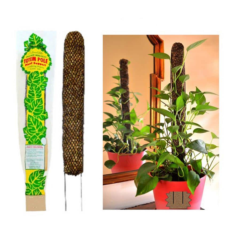 EVEAGE 30 in. Moss Pole Plant Support with 65 ft. Garden Twist Tie for Climbing Plants to Grow Upwards