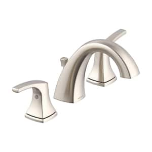 Vaughn 8 in. Widespread 2-Handle Bathroom Faucet with Metal Pop-Up Drain 1.2 GPM in Brushed Nickel