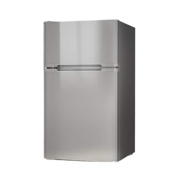 Classic 19.37 in. 3.1 cu. ft. 2-Door Mini-Refrigerator in Grey with Compact Freezer Low Noise