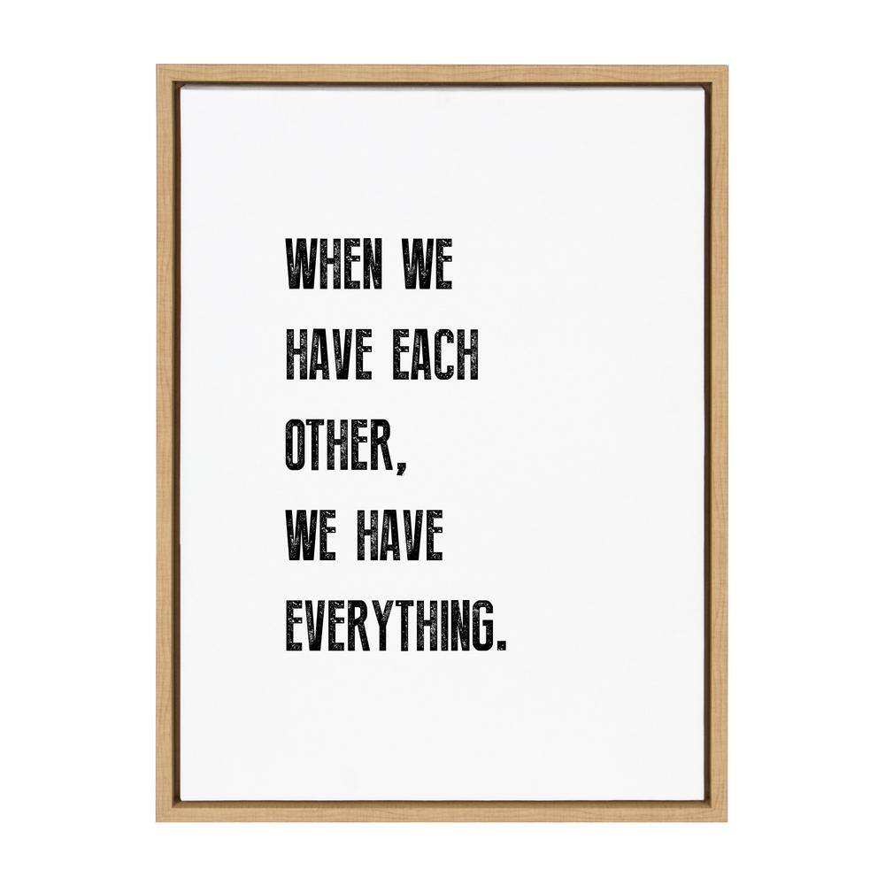 Sylvie When We have Each Other by Maggie Price Set of 1 Framed Canvas Typography Art Print 24.00 in. x 18.00 in. price history on PriceWatchPro