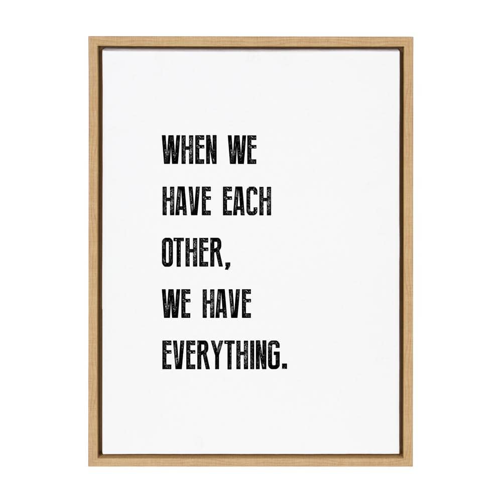 Natural Framed Canvas Motivational Quote Wall Art, 18x24