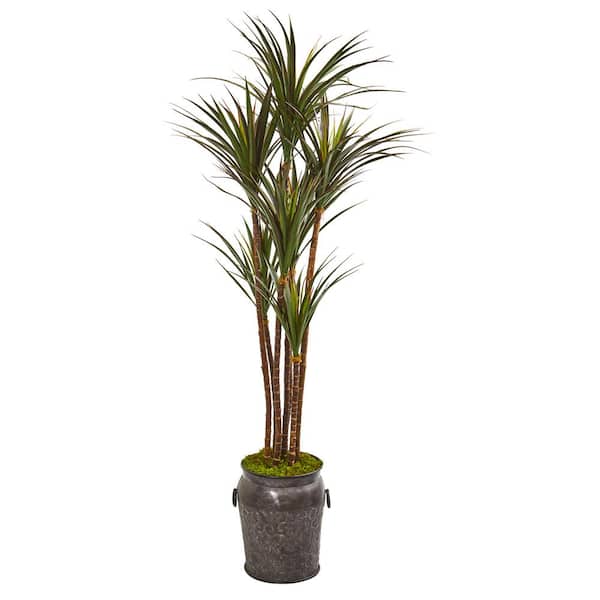 Nearly Natural Indoor/Outdoor 6 ft. Giant Yucca Artificial Tree in Decorative Planter UV Resistant
